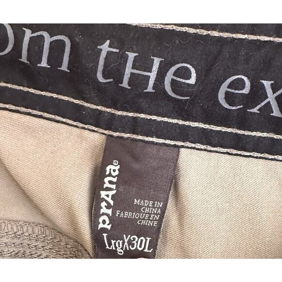 PrAna Breathe Hemp Chino Pants Mens Sz L Tan Hiking Gorpcore Tactical 35x30‎ - Picture 9 of 14